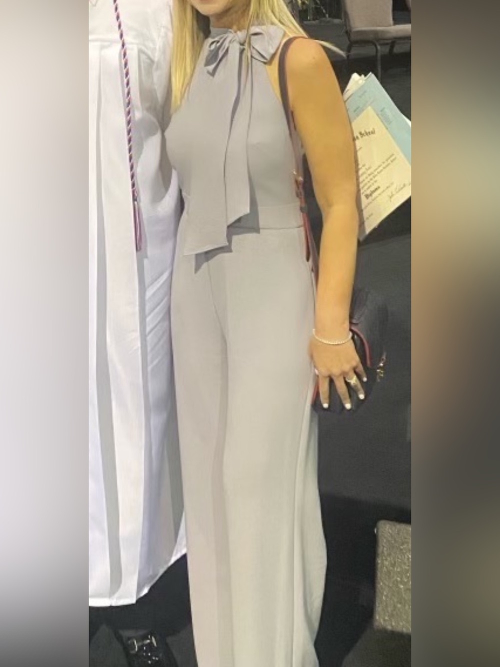 Vince Camuto Light Gray Wide-Leg Jumpsuit